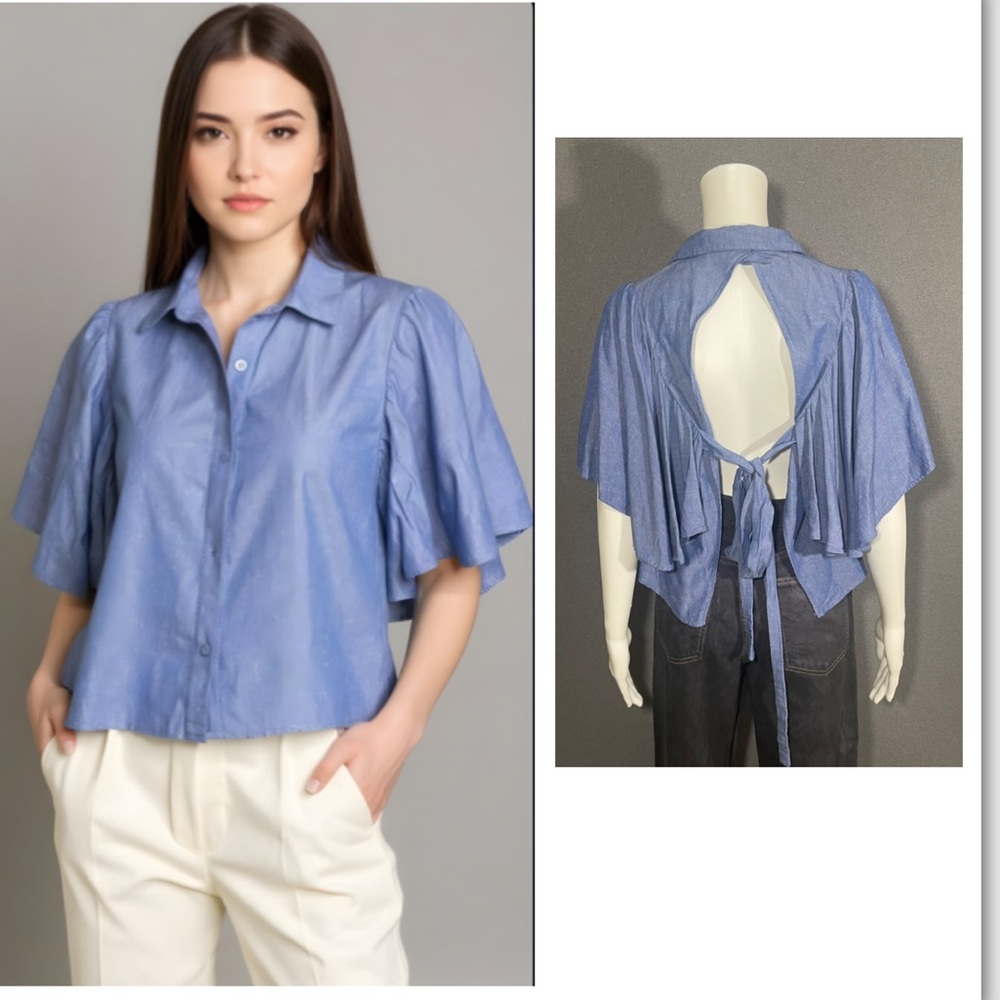 Elegant Blue Women's Top